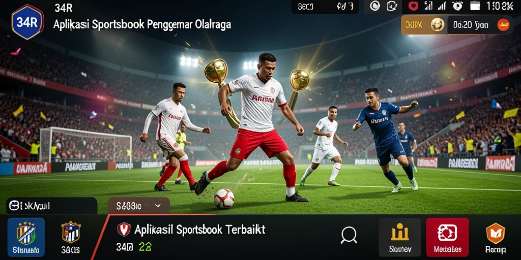Tangkapan layar gameplay aplikasi Sportsbook 34R yang menarik.