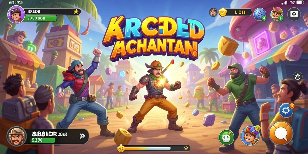 Menampilkan aksi seru dari gameplay arcade 888IDR.