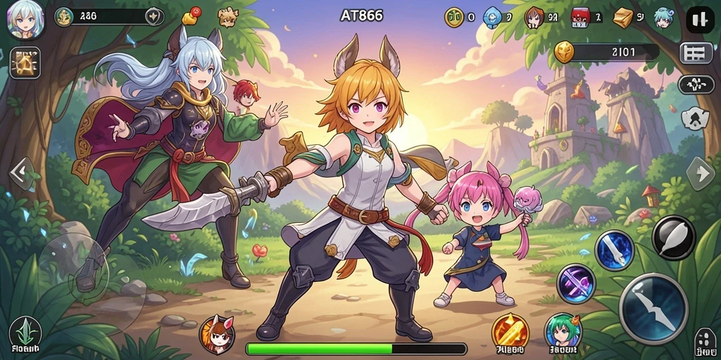 Gameplay seru AT866 dengan karakter Anime yang beragam.
