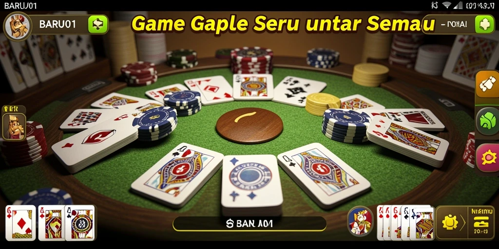 Tangkapan layar BARU01 menunjukkan gameplay gaple yang menarik dan menyenangkan.