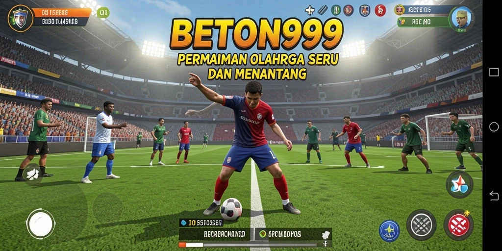 Tangkapan layar menunjukkan aksi seru dalam permainan olahraga BETON999.