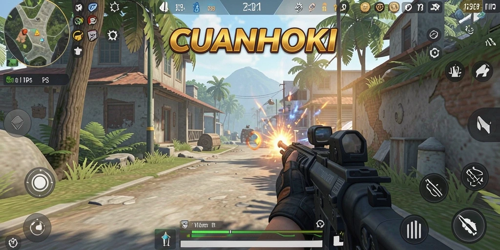 Tampilan seru gameplay CUANHOKI dalam aksi TPS.