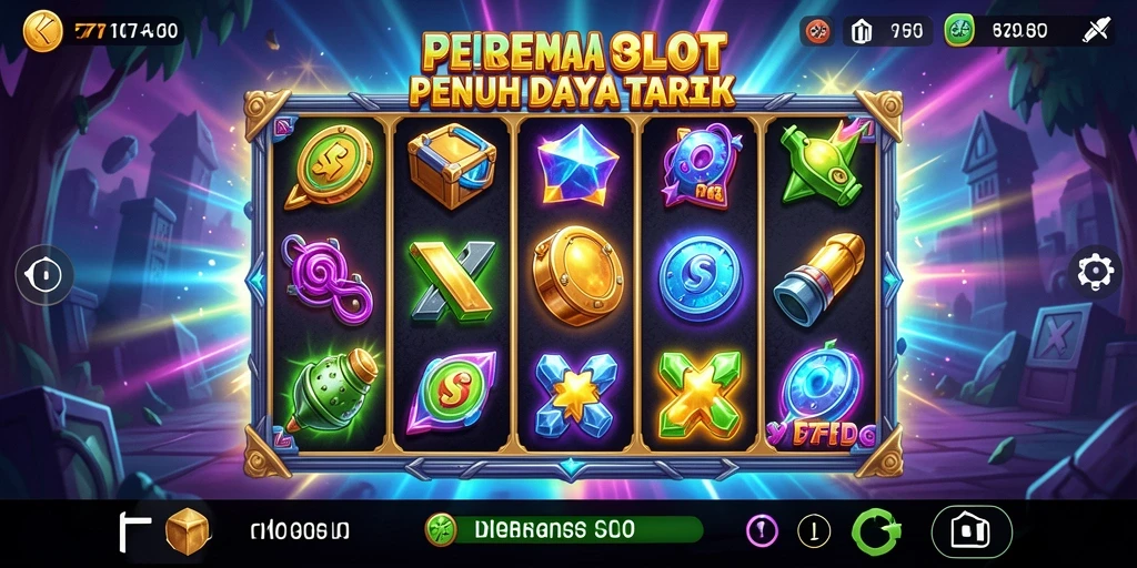 Tampilan gameplay Slot yang menarik dan penuh warna di F7F7.