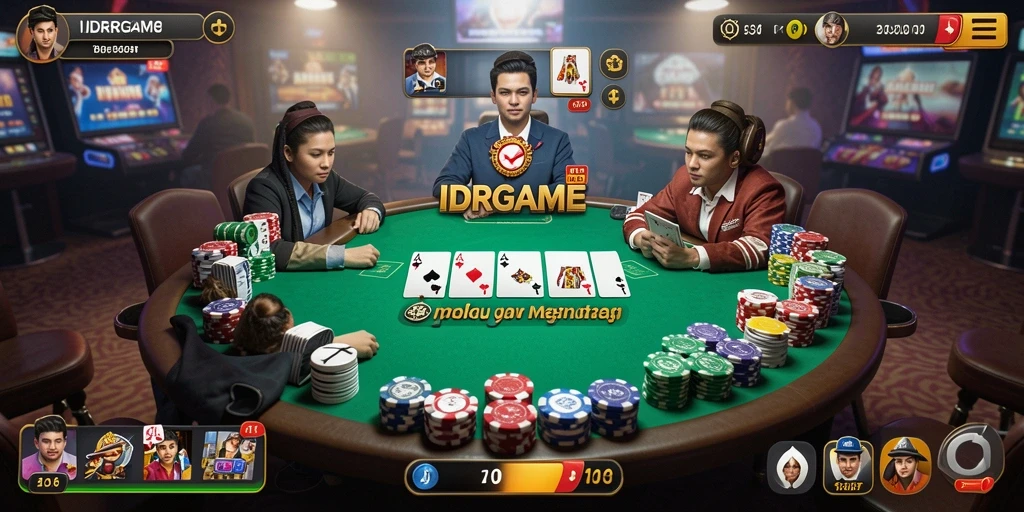 Tampilan gameplay menarik dari aplikasi poker IDRGAME.