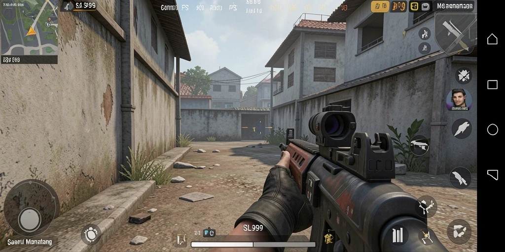 Tampilan gameplay seru dalam SL999 menampilkan aksi tembak-menembak yang mendebarkan.