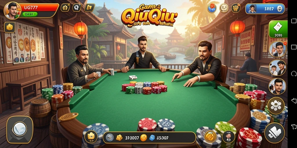 Screenshot gameplay UG777 menampilkan aksi seru permainan QiuQiu.